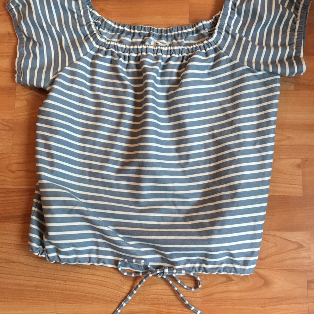 Madewell J Crew Stripe Blue Melody Top Shirt XL L